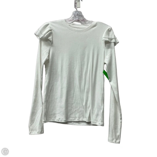 Top Long Sleeve By Gap In White, Size: M