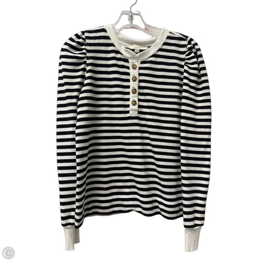 Top Long Sleeve By Loft In Black & White, Size: S