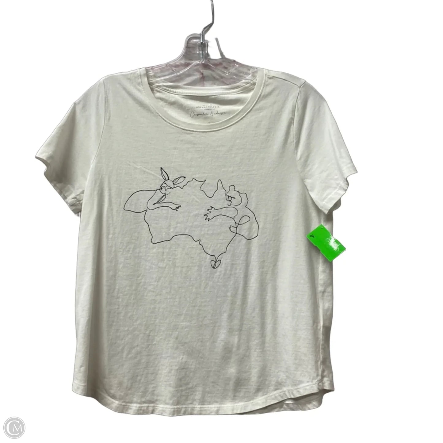 Top Short Sleeve By Anthropologie In White, Size: S