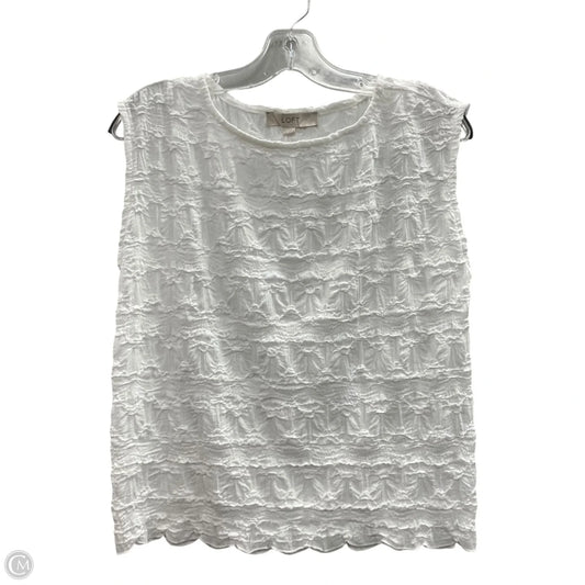 Top Sleeveless By Loft In White, Size: M