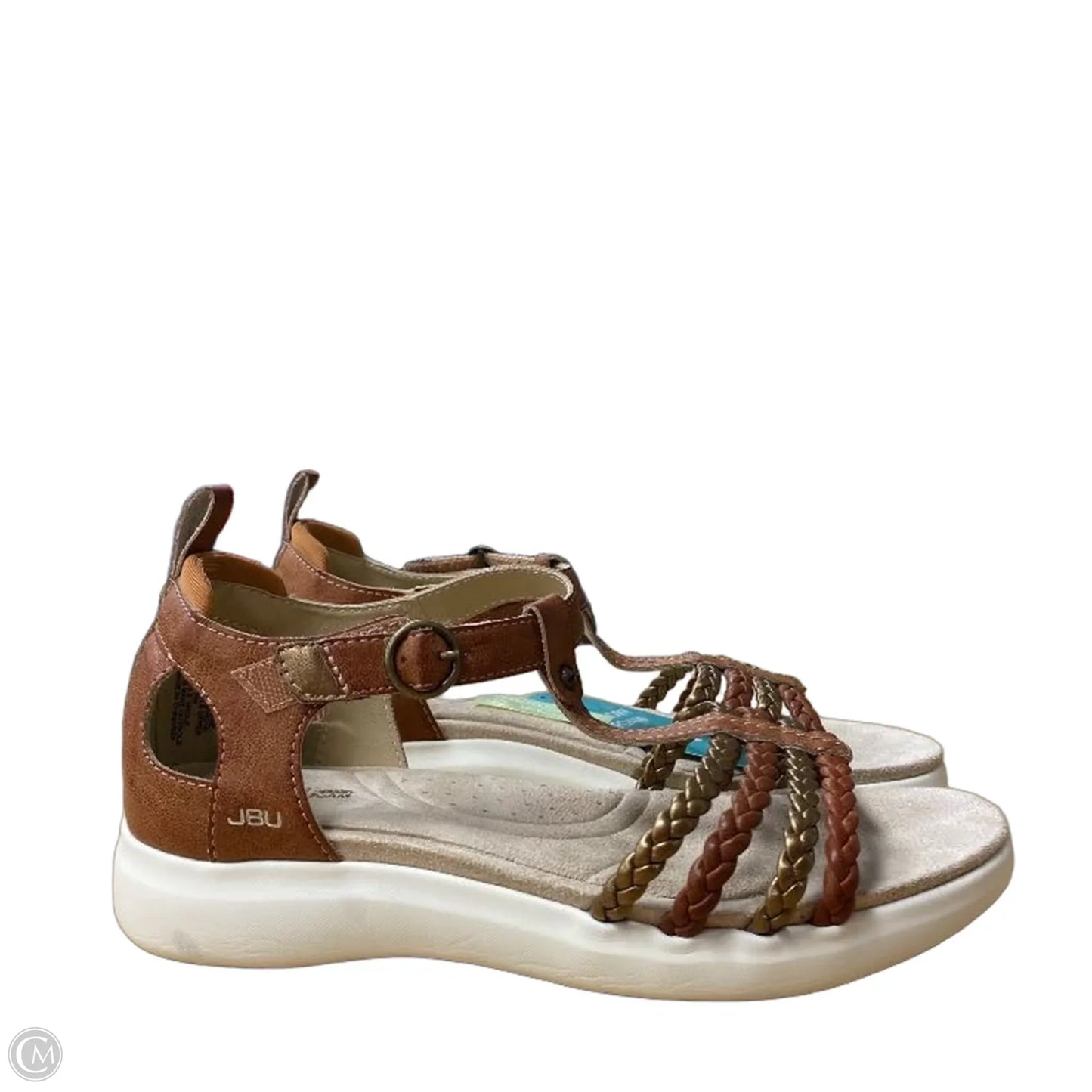 Sandals Flats By Jbu By Jambu In Brown & Cream, Size: 8.5