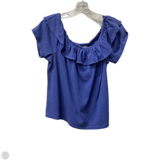 Top Short Sleeve By Ann Taylor In Blue, Size: L