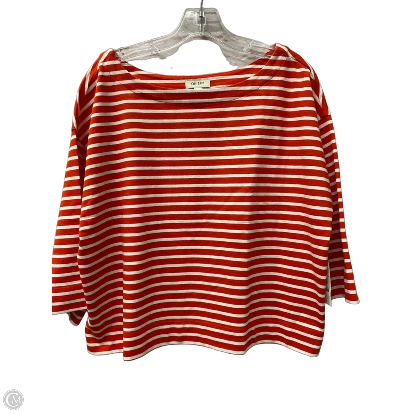Top 3/4 Sleeve By On 34th In Orange, Size: L