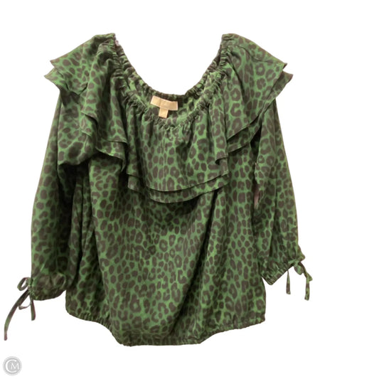 Top 3/4 Sleeve By Michael By Michael Kors In Green, Size: Xl