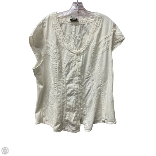 Top Short Sleeve By Soft Surroundings In White, Size: 2x