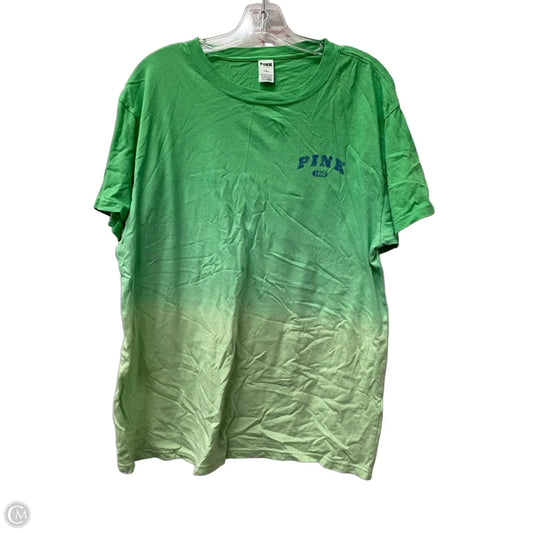 Athletic Top Short Sleeve By Pink In Green, Size: M
