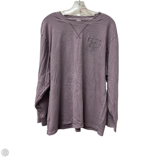 Athletic Top Long Sleeve Collar By Pink In Purple, Size: L