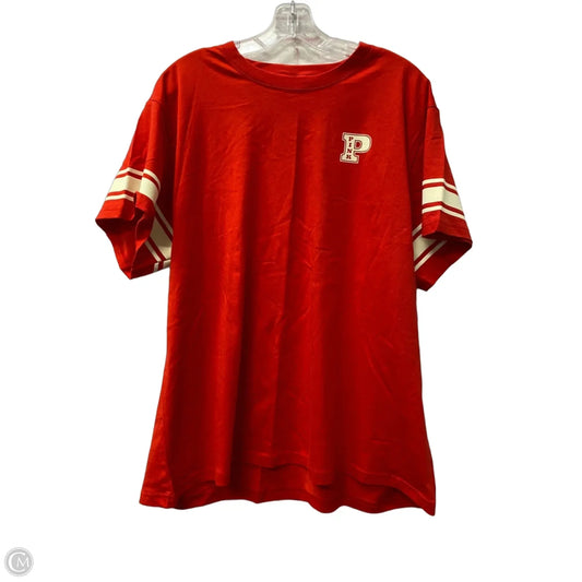 Athletic Top Short Sleeve By Pink In Red, Size: Xl