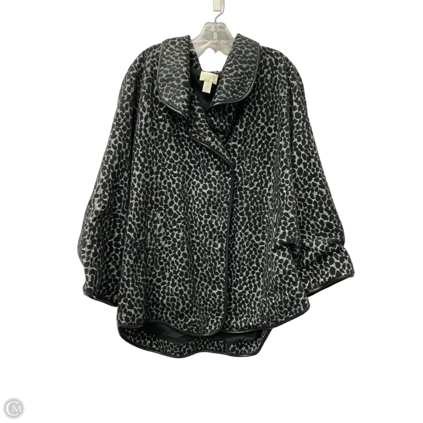 Coat Other By Chicos In Black & Grey, Size: 1x
