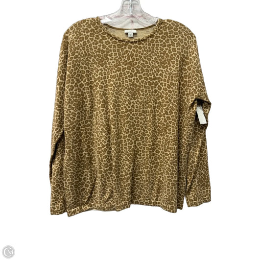Top Long Sleeve By J. Jill In Animal Print, Size: S
