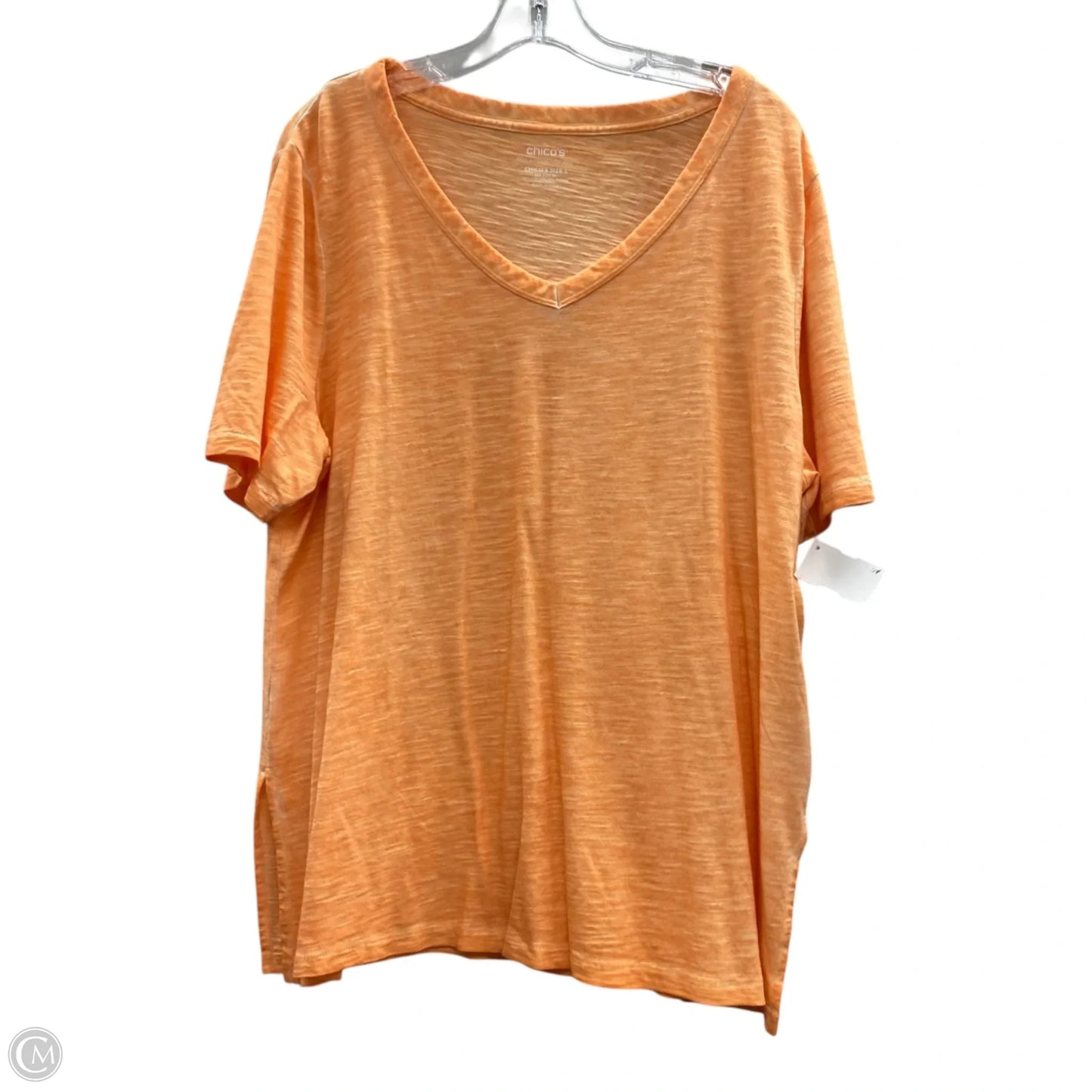 Top Short Sleeve By Chicos In Orange, Size: Xl