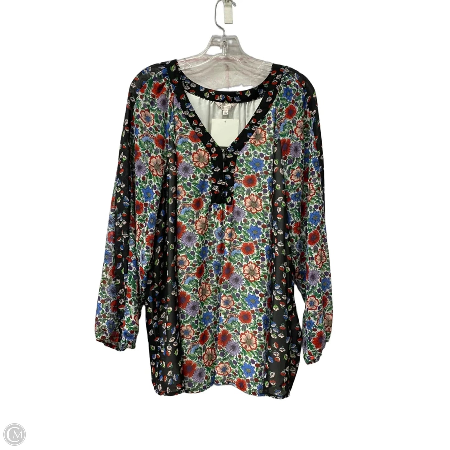 Top Long Sleeve By Nanette By Nanette Lepore In Floral Print, Size: 3x
