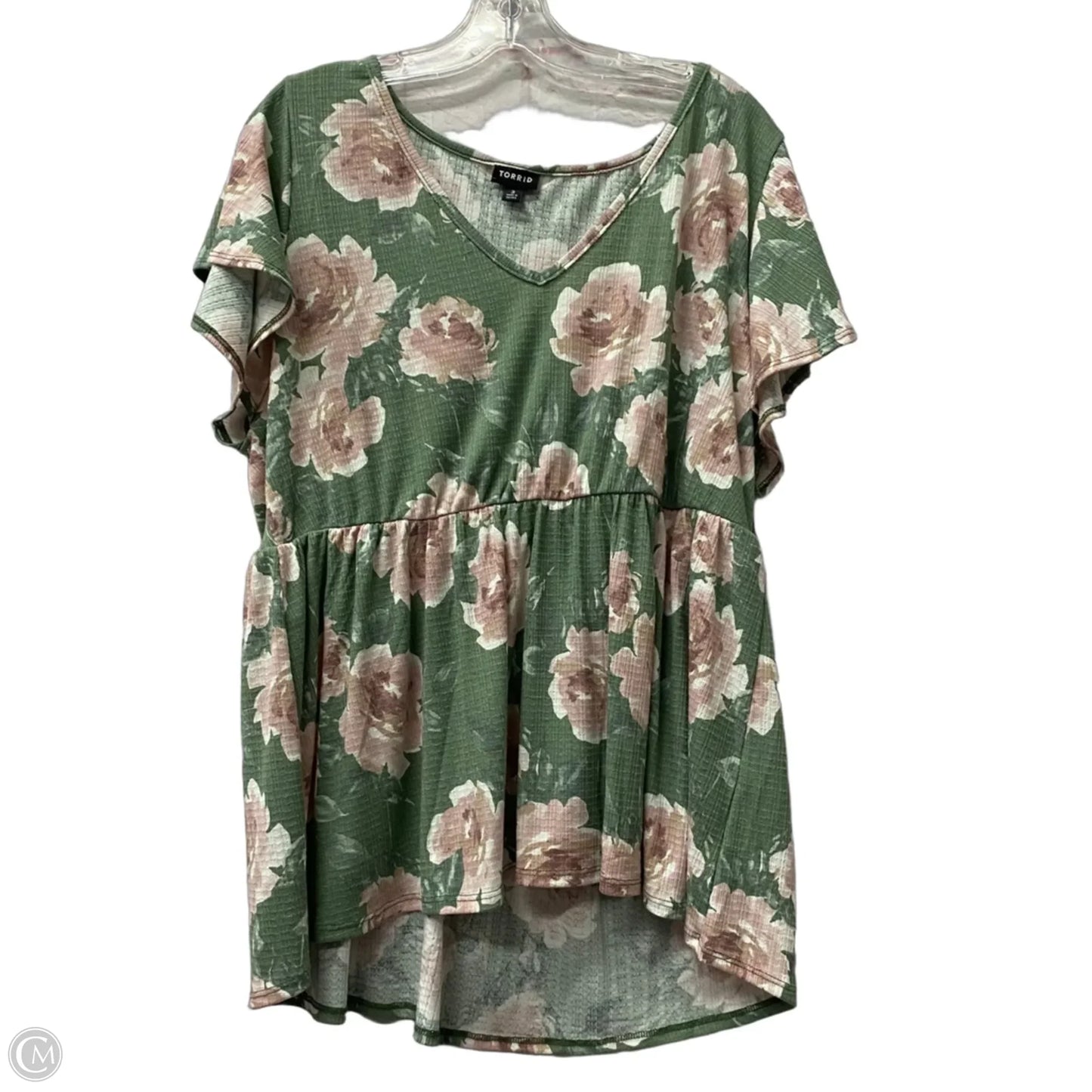 Top Short Sleeve By Torrid In Green, Size: 3x