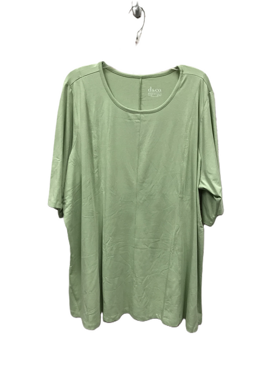 Green Top Short Sleeve Basic By Denim And Co Qvc, Size: 3x