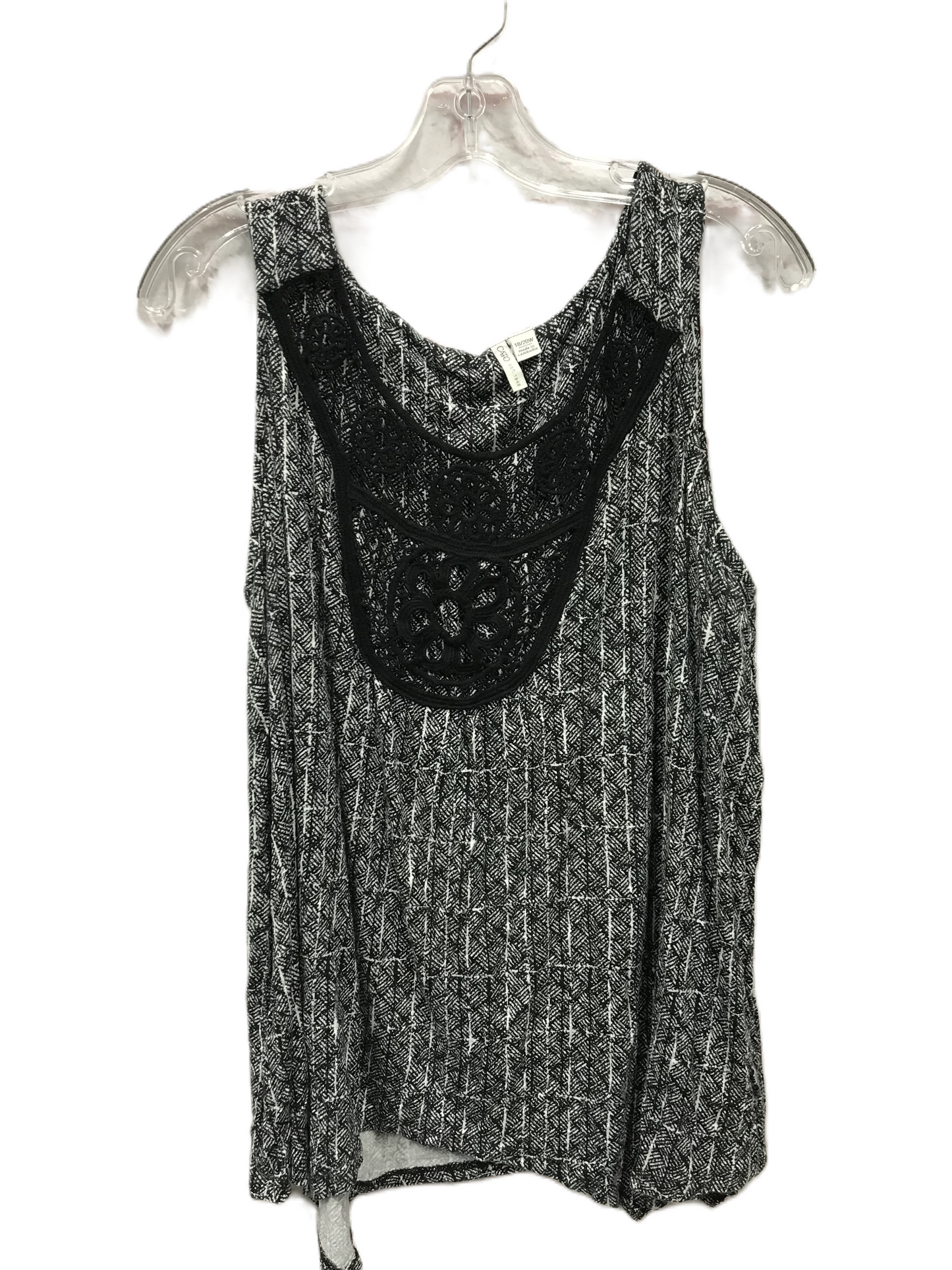 Black Top Sleeveless By Cato, Size: 1x