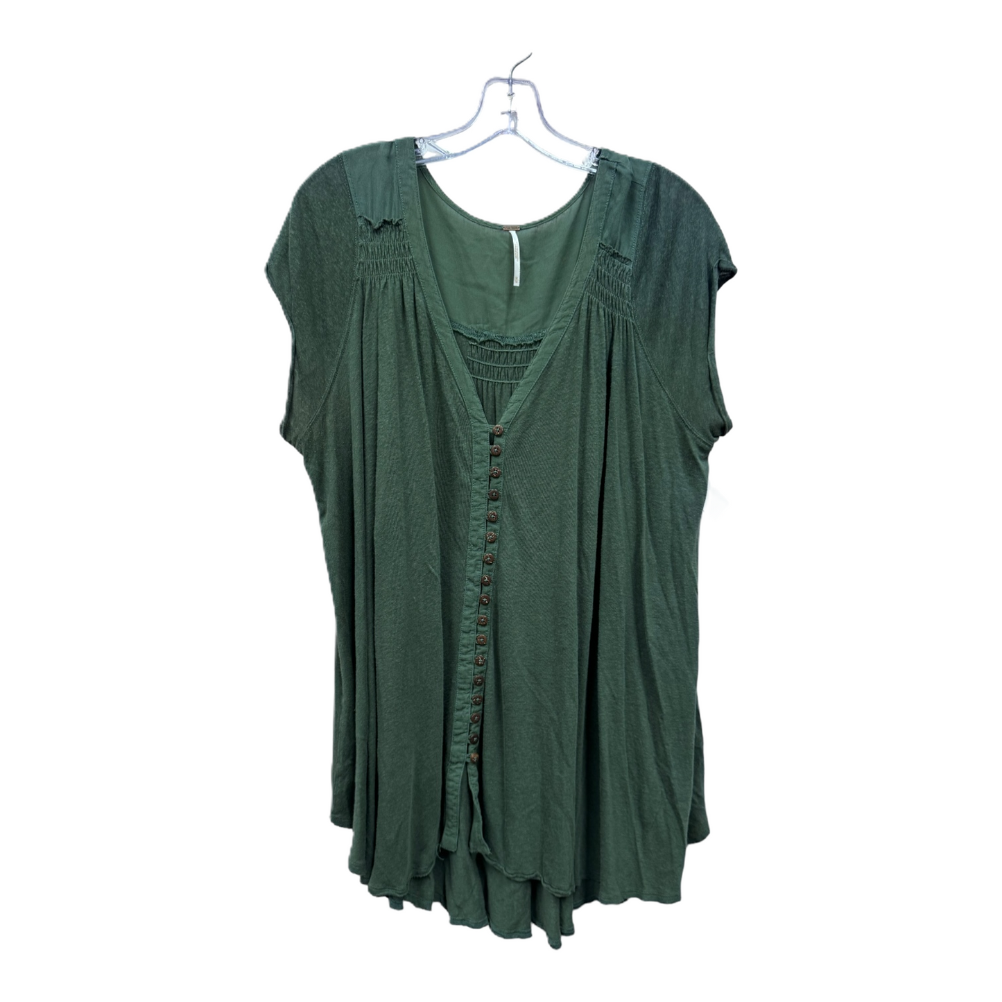 Green Top Short Sleeve By Free People, Size: M