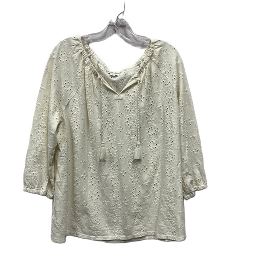 Top Long Sleeve By J. Jill In Ivory, Size: Xl