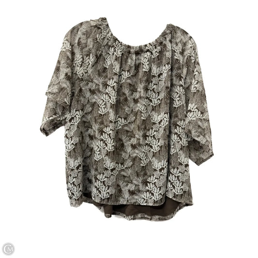 Top Short Sleeve By Loft In Brown, Size: Xl