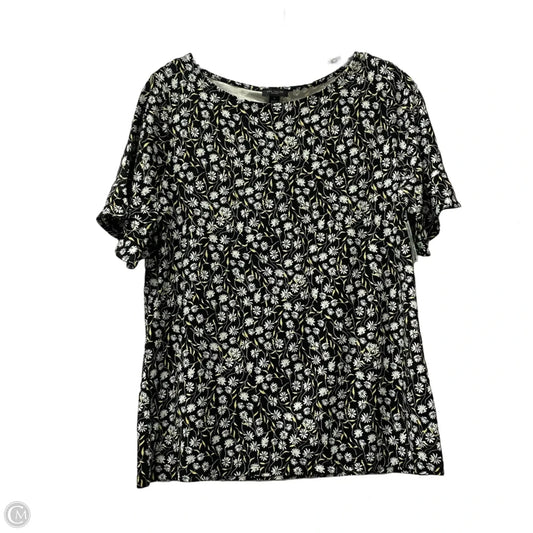 Top Short Sleeve By Ann Taylor In Black & White, Size: M