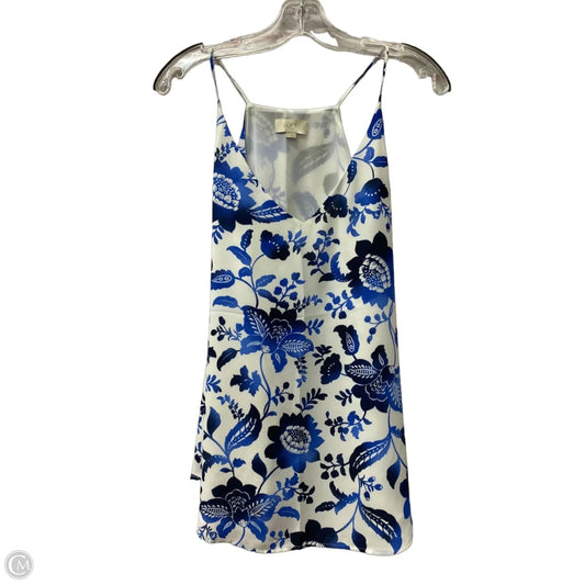 Top Sleeveless By Loft In Blue & White, Size: M