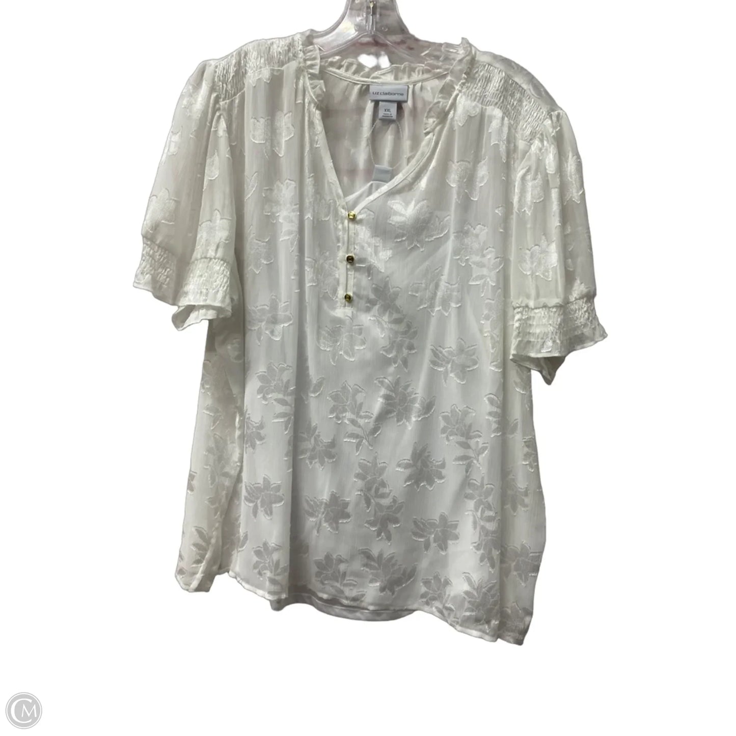 Top Short Sleeve 2pcs  By Liz Claiborne In White, Size: 1x