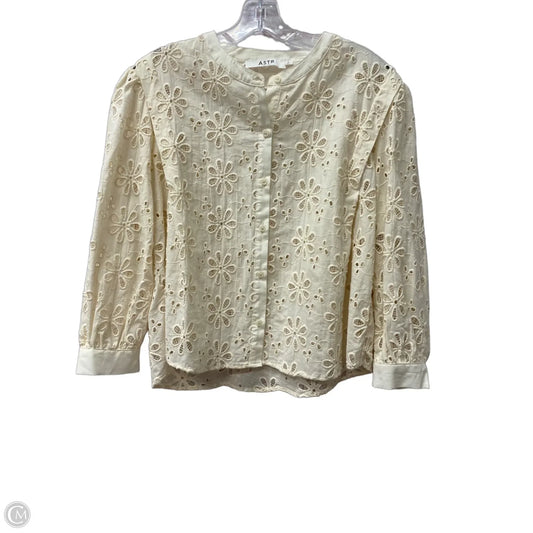 Top Long Sleeve By Astr The Label In Cream, Size: S