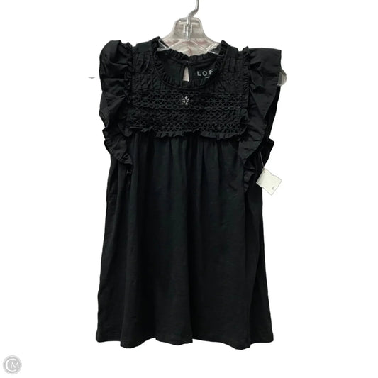 Top Short Sleeve By Loft In Black, Size: Xxsp