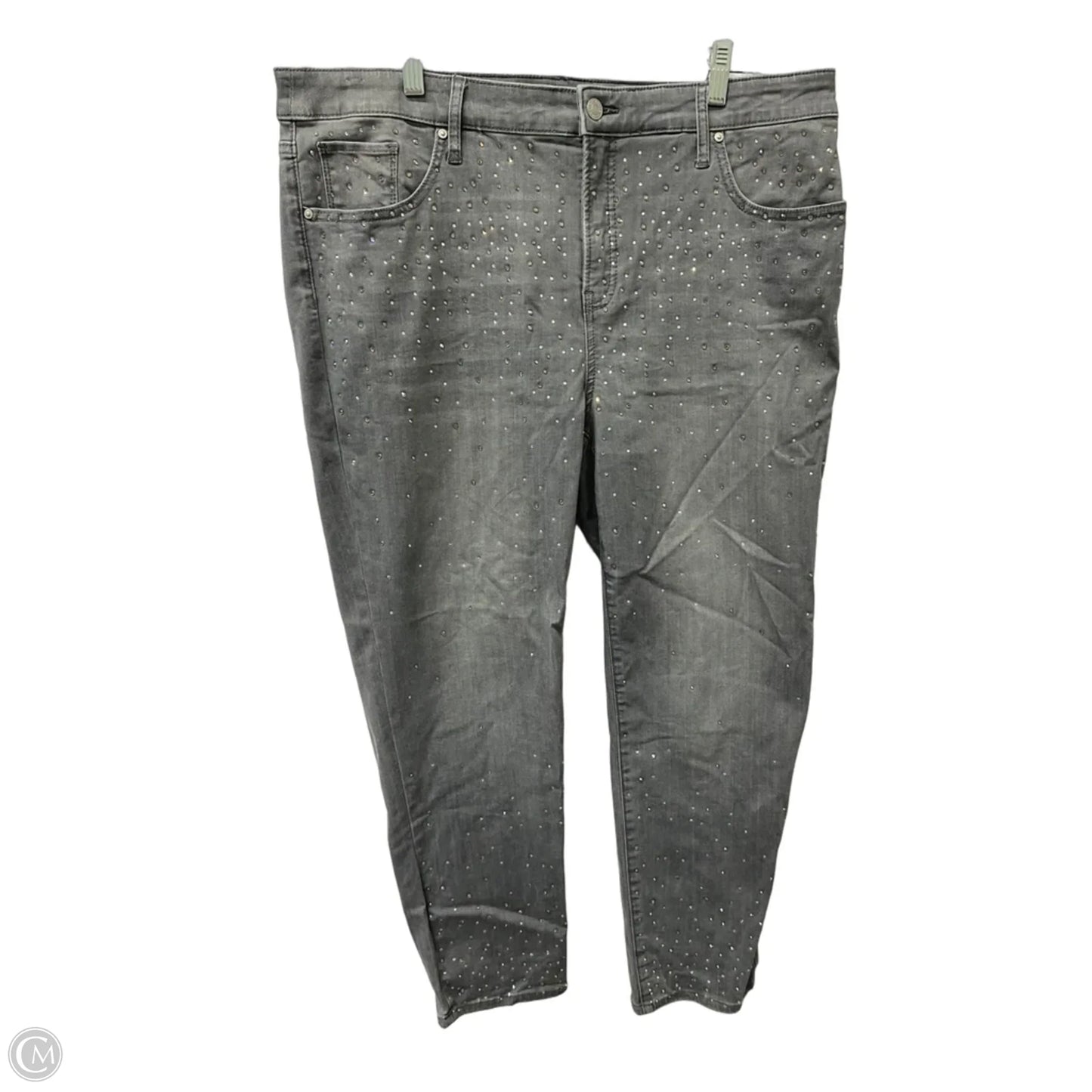 Jeans Cropped By Chicos In Grey Denim, Size: 16