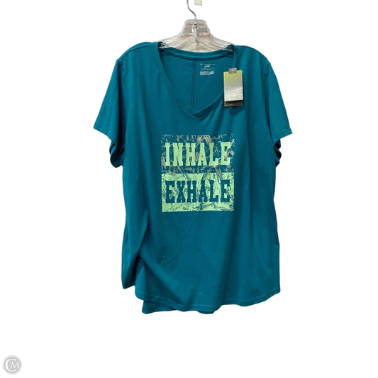 Athletic Top Short Sleeve By Tek Gear In Green, Size: 1x