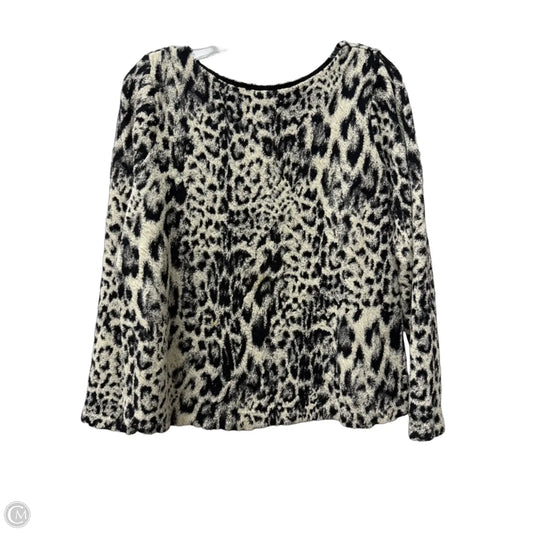 Sweater By Chicos In Black & Cream, Size: L