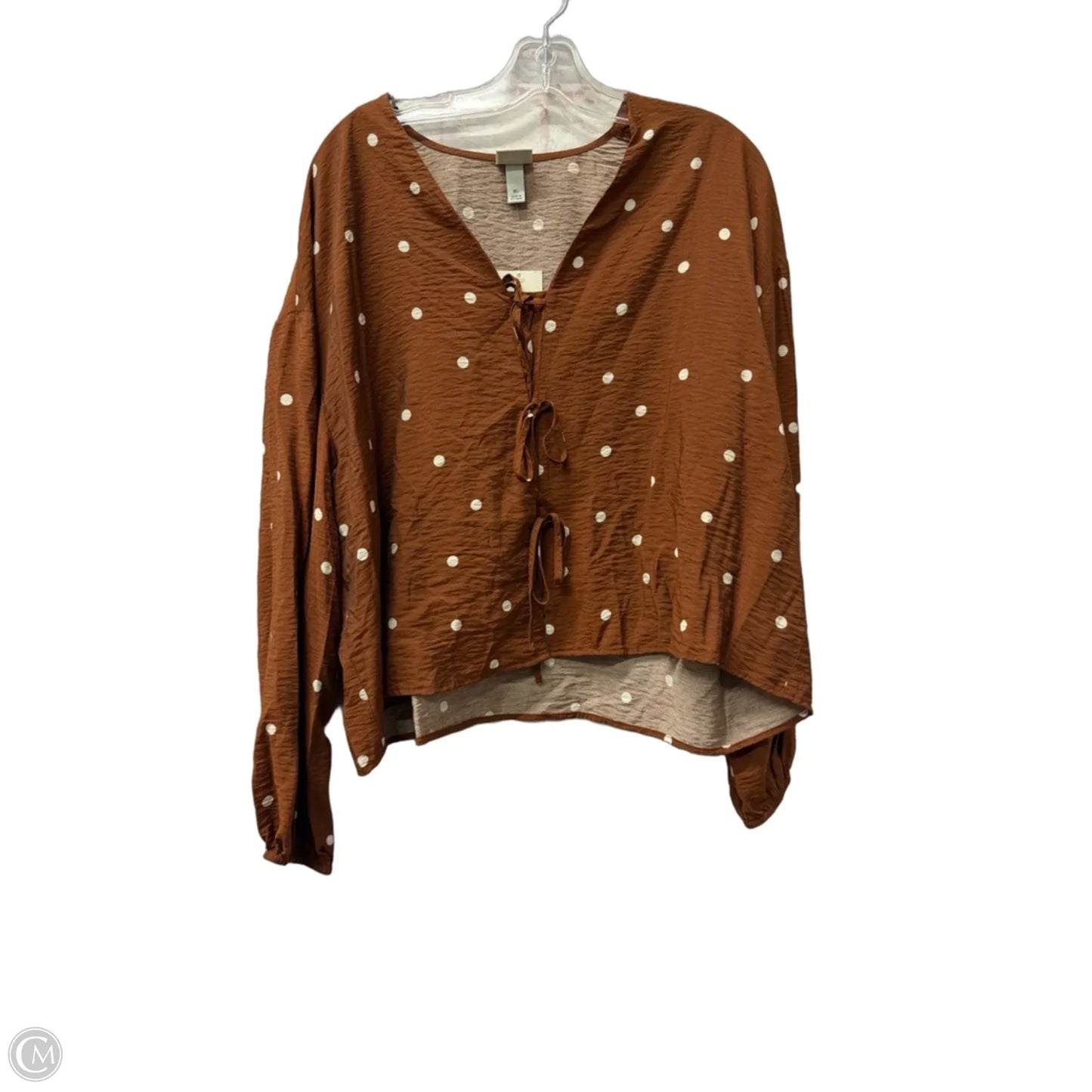 Top Long Sleeve By A New Day In Brown, Size: Xl