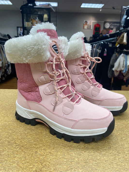 Boots Snow By Clothes Mentor In Pink, Size: 7.5