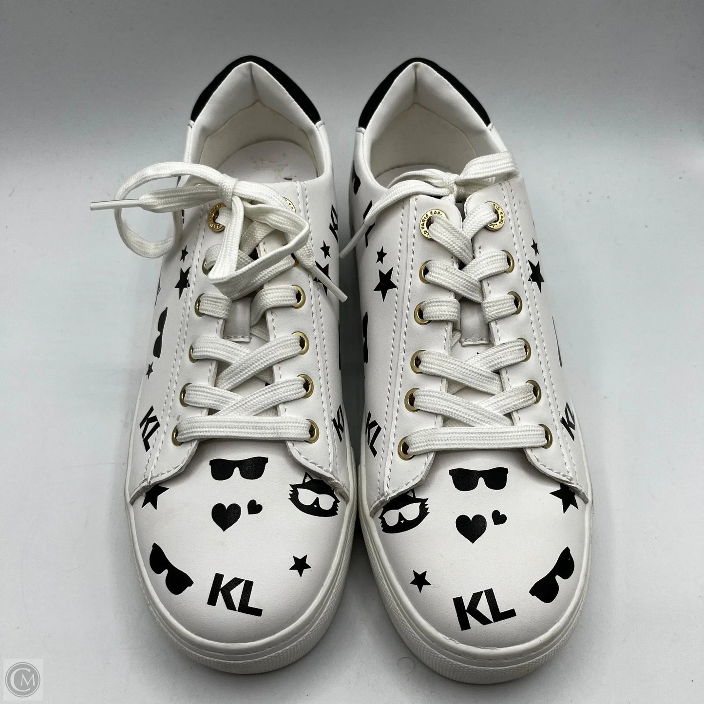 Shoes Designer By Karl Lagerfeld In White, Size: 7