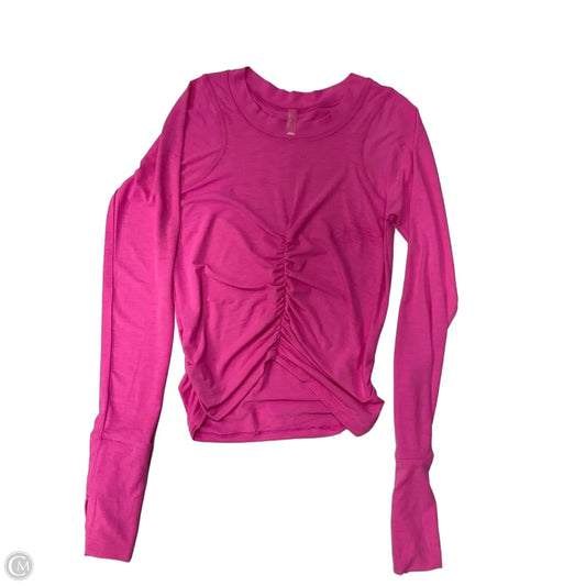 Athletic Top Long Sleeve Collar By Free People In Pink, Size: M
