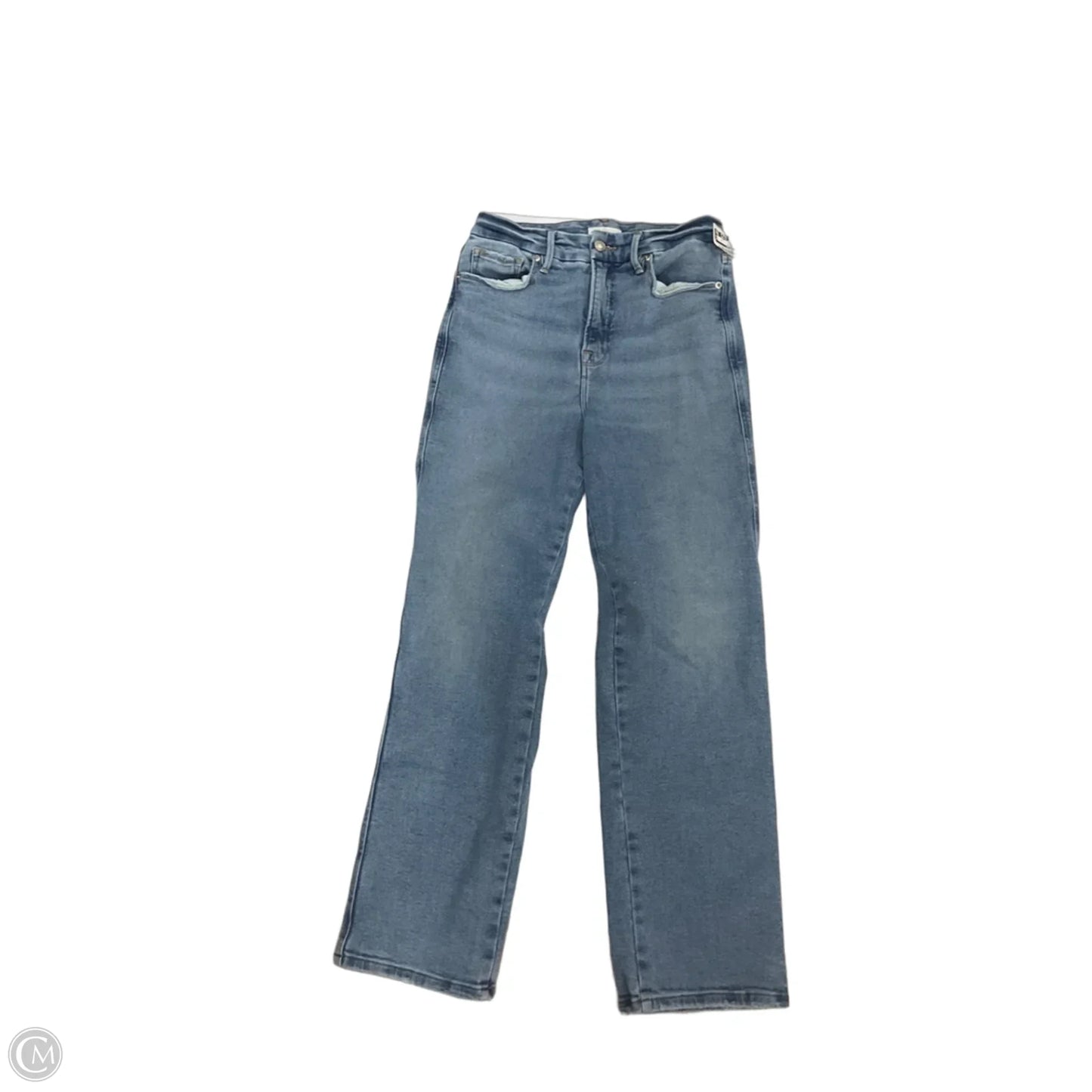 Jeans Straight By Good American In Blue Denim, Size: 8