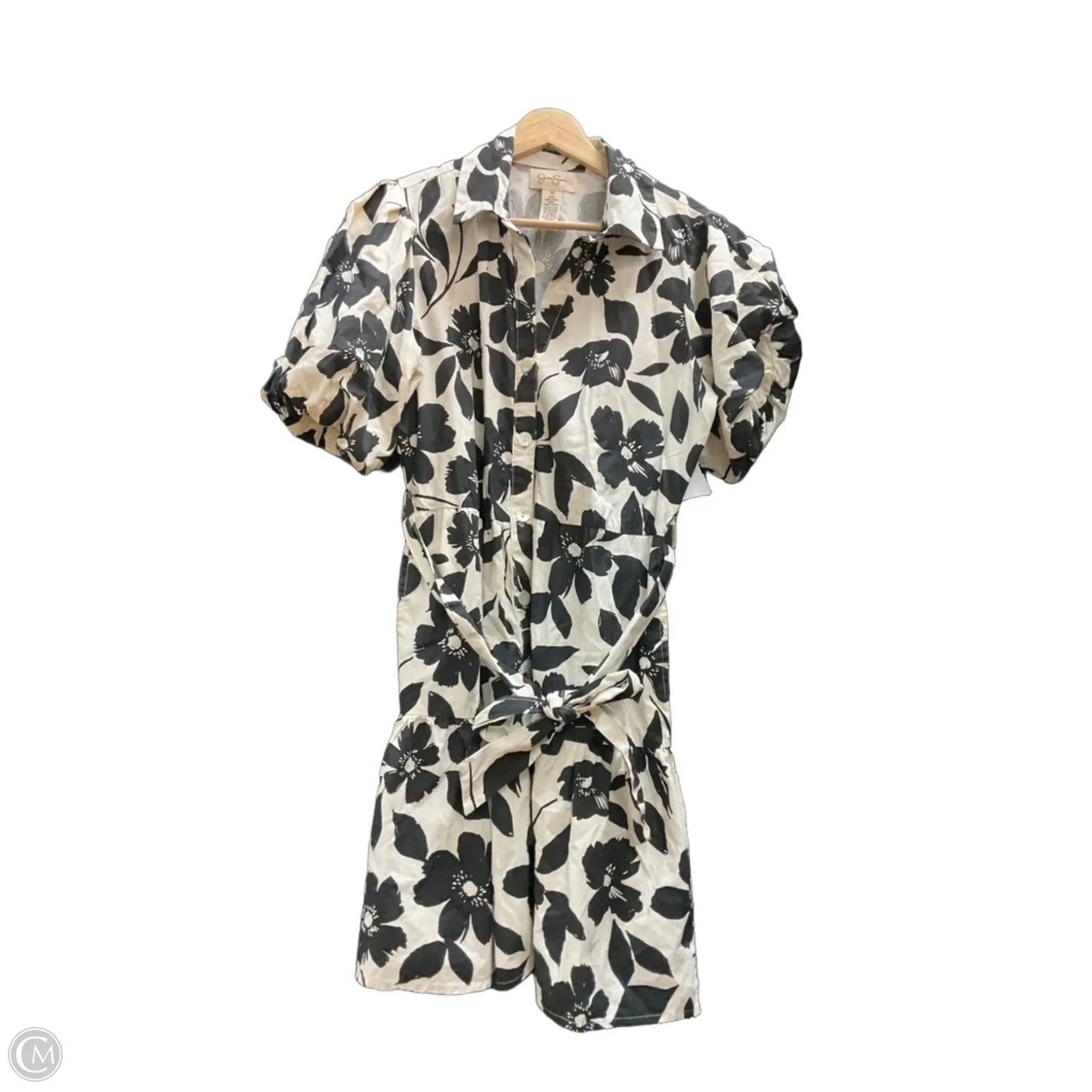 Dress Casual Short By Jessica Simpson In Black & Cream, Size: M