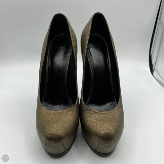 Shoes Luxury Designer By Yves Saint Laurent In Bronze, Size: 7