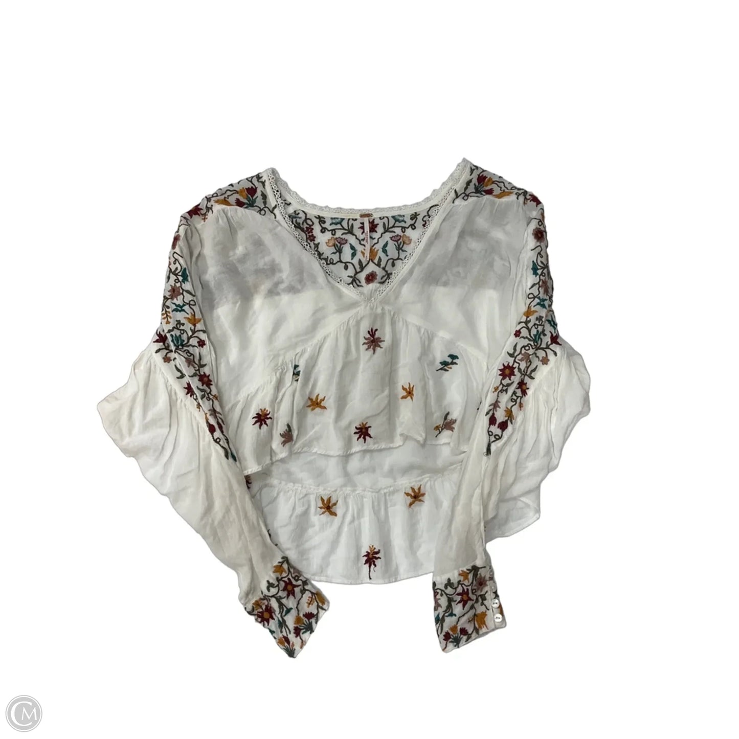 Top Long Sleeve By Free People In White, Size: S