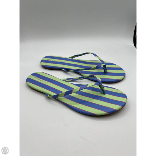 Sandals Flip Flops By Fabletics In Striped Pattern, Size: 10