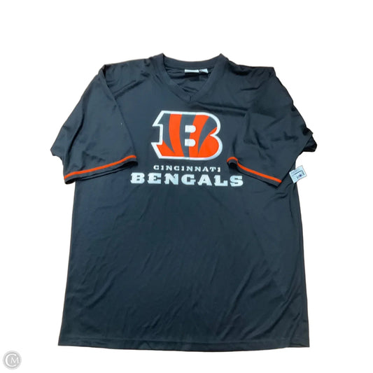 Top Short Sleeve By Fanatics In Black & Orange, Size: 2x