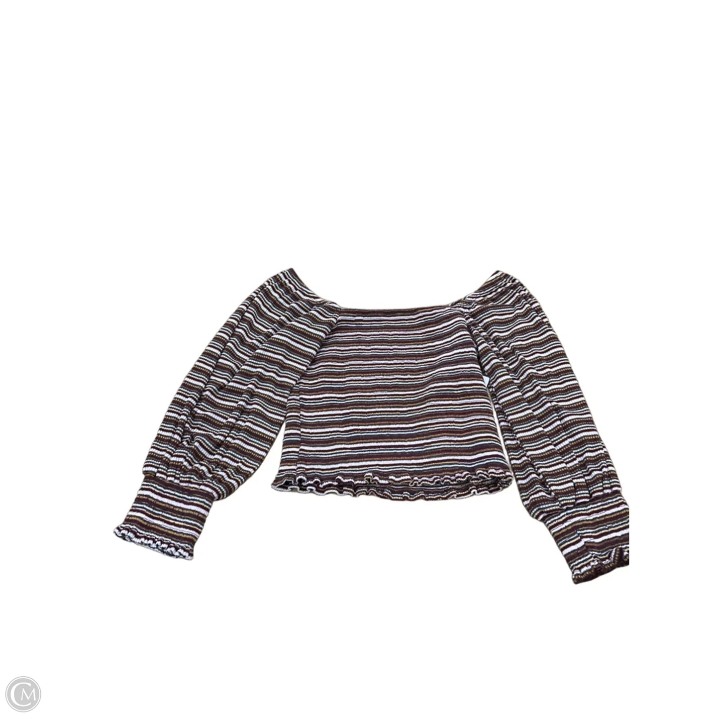 Top Long Sleeve By Anthropologie In Striped Pattern, Size: S