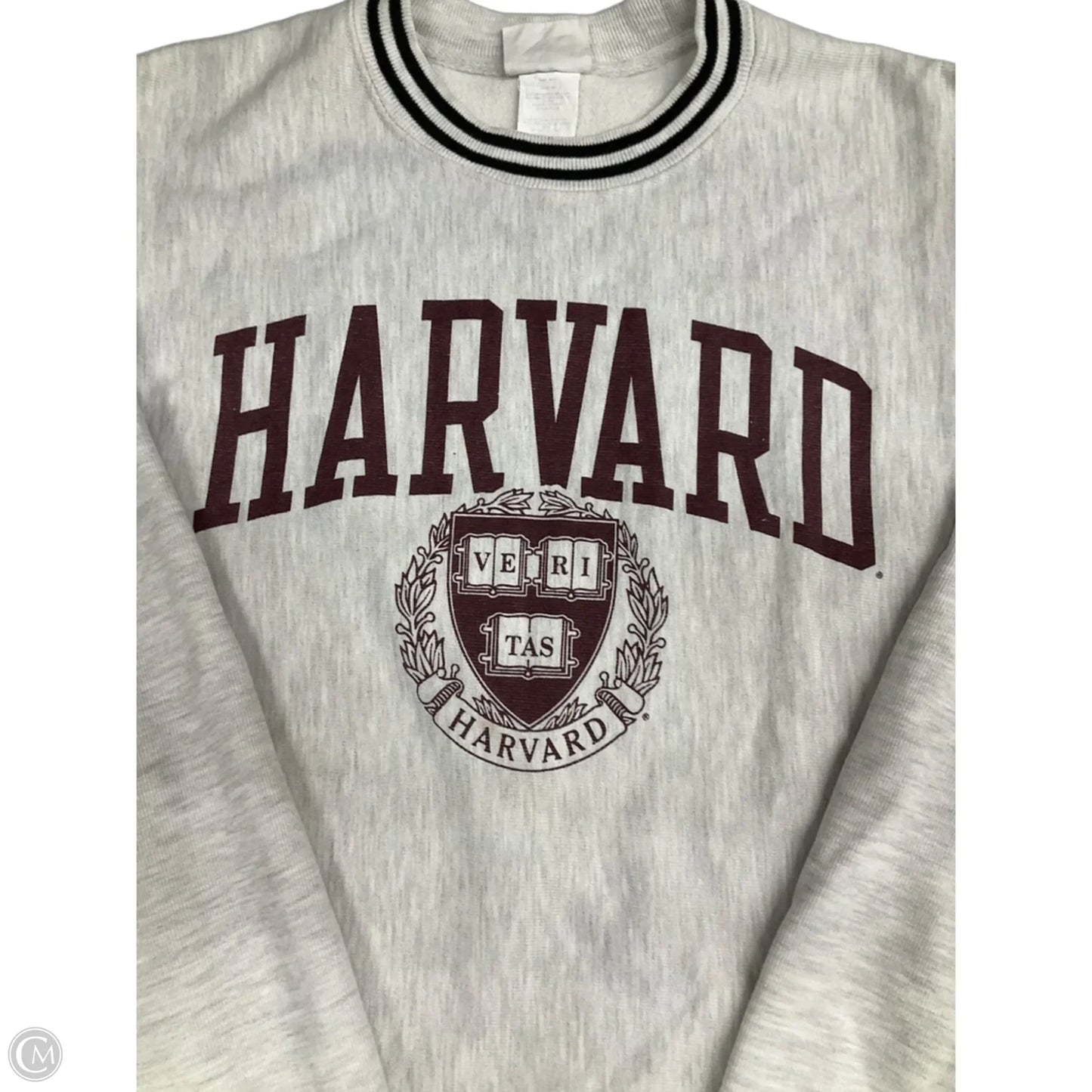 Sweatshirt Crewneck By Champion In Grey & Red, Size: M