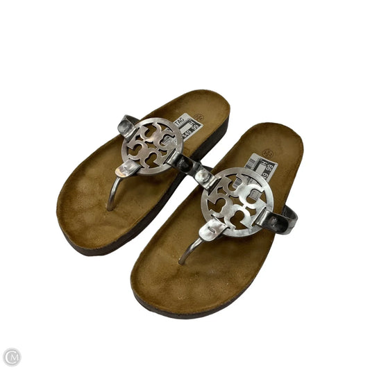 Sandals Designer By Tory Burch In Silver, Size: 7.5