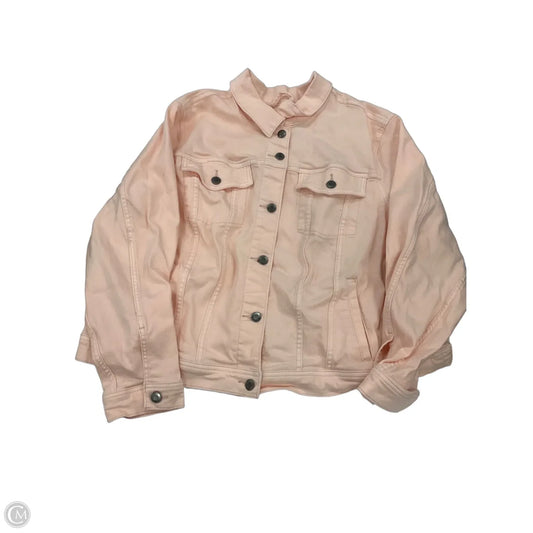 Jacket Denim By Lands End In Peach, Size: 2x