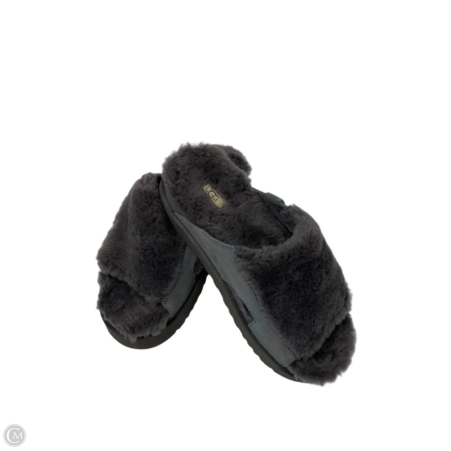 Slippers Designer By Ugg In Grey, Size: 9