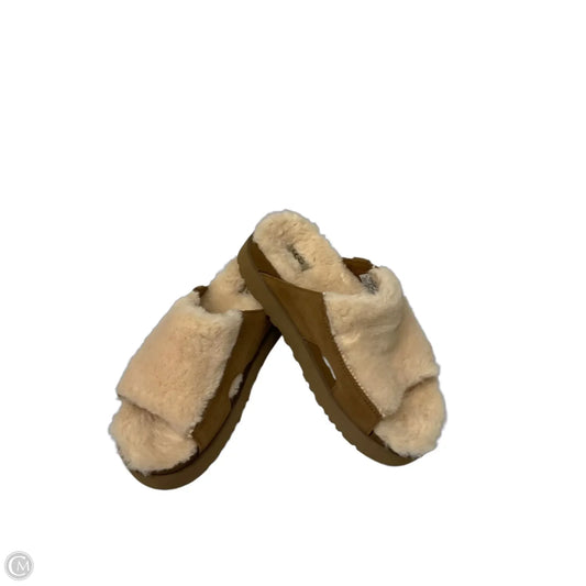 Slippers Designer By Ugg In Tan, Size: 9
