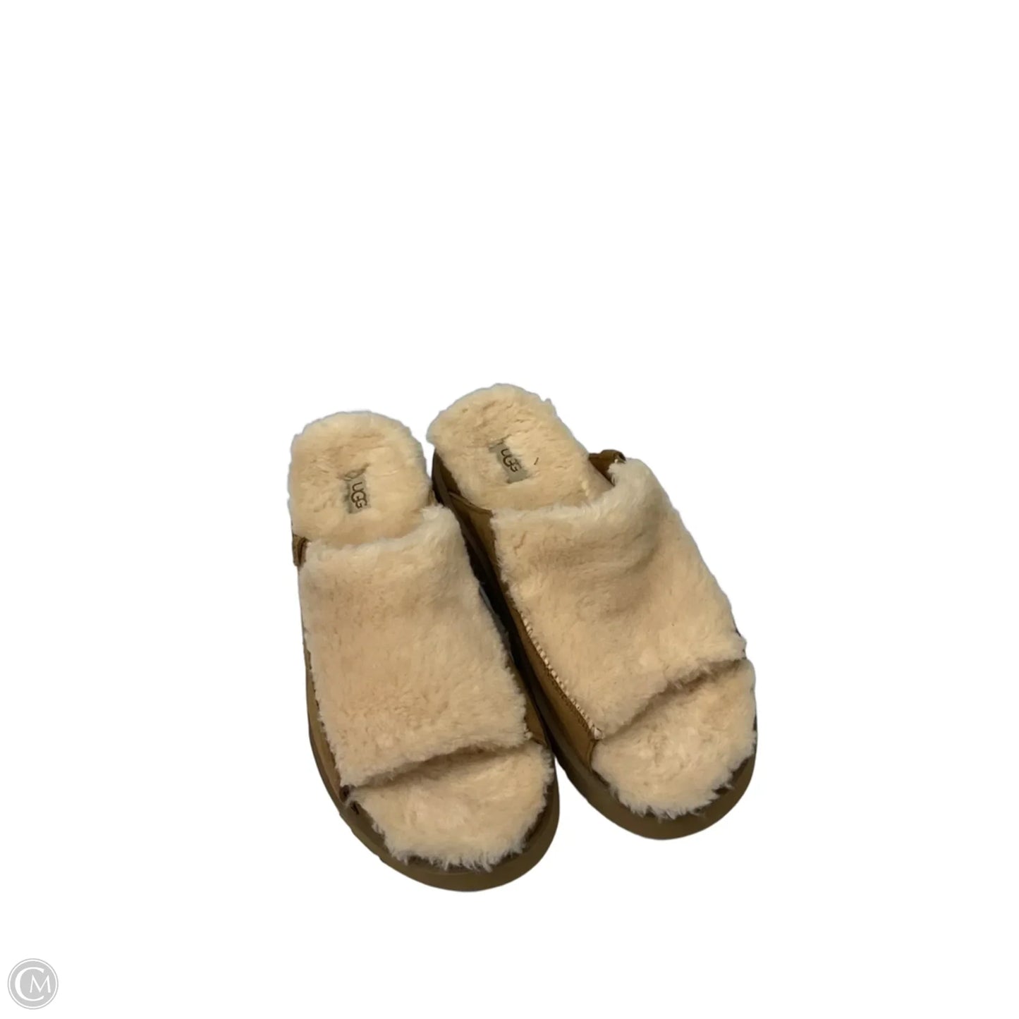Slippers Designer By Ugg In Tan, Size: 9