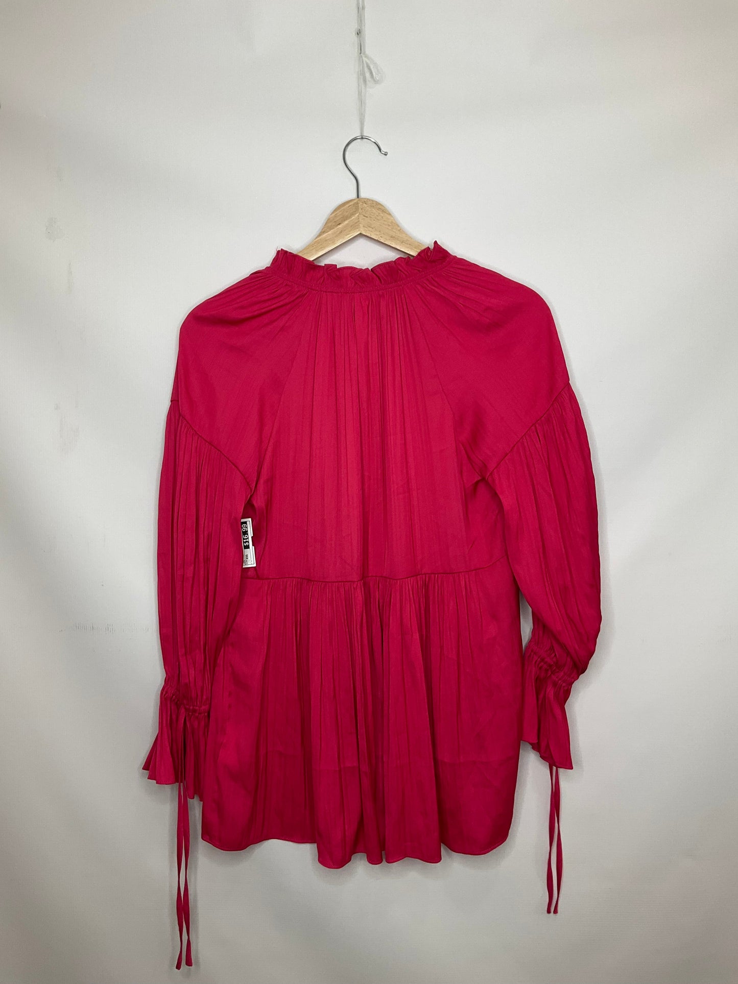 Hot Pink Blouse Long Sleeve Anthropologie, Size Xxs