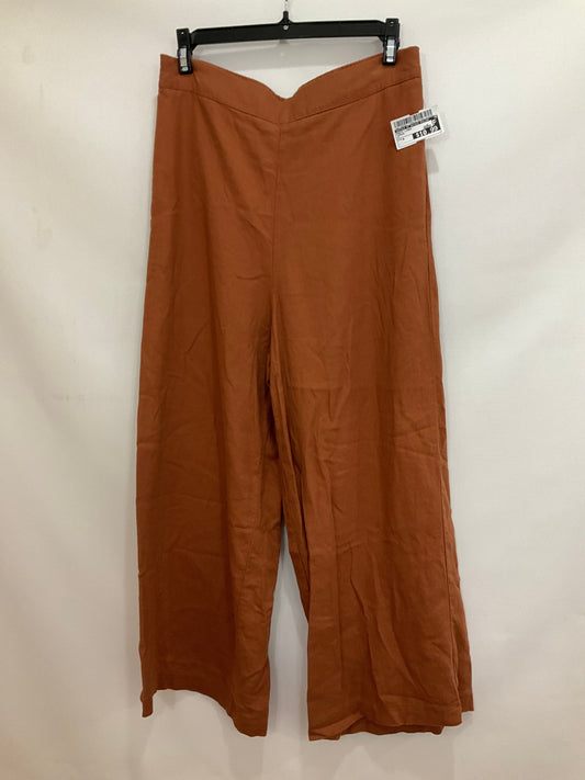 Orange Pants Linen Nicole By Nicole Miller, Size M