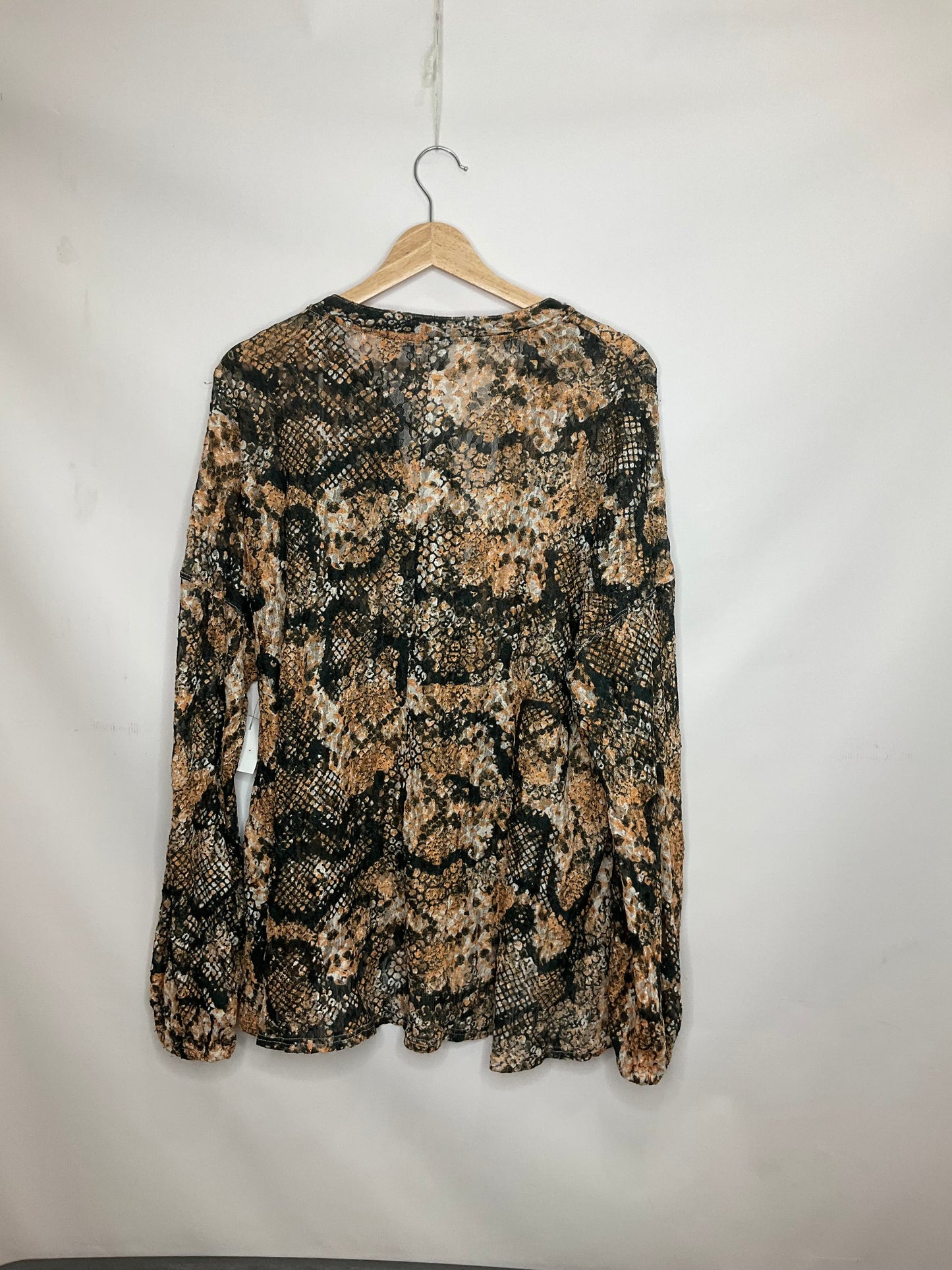 Snakeskin Print Top Long Sleeve Free People, Size L